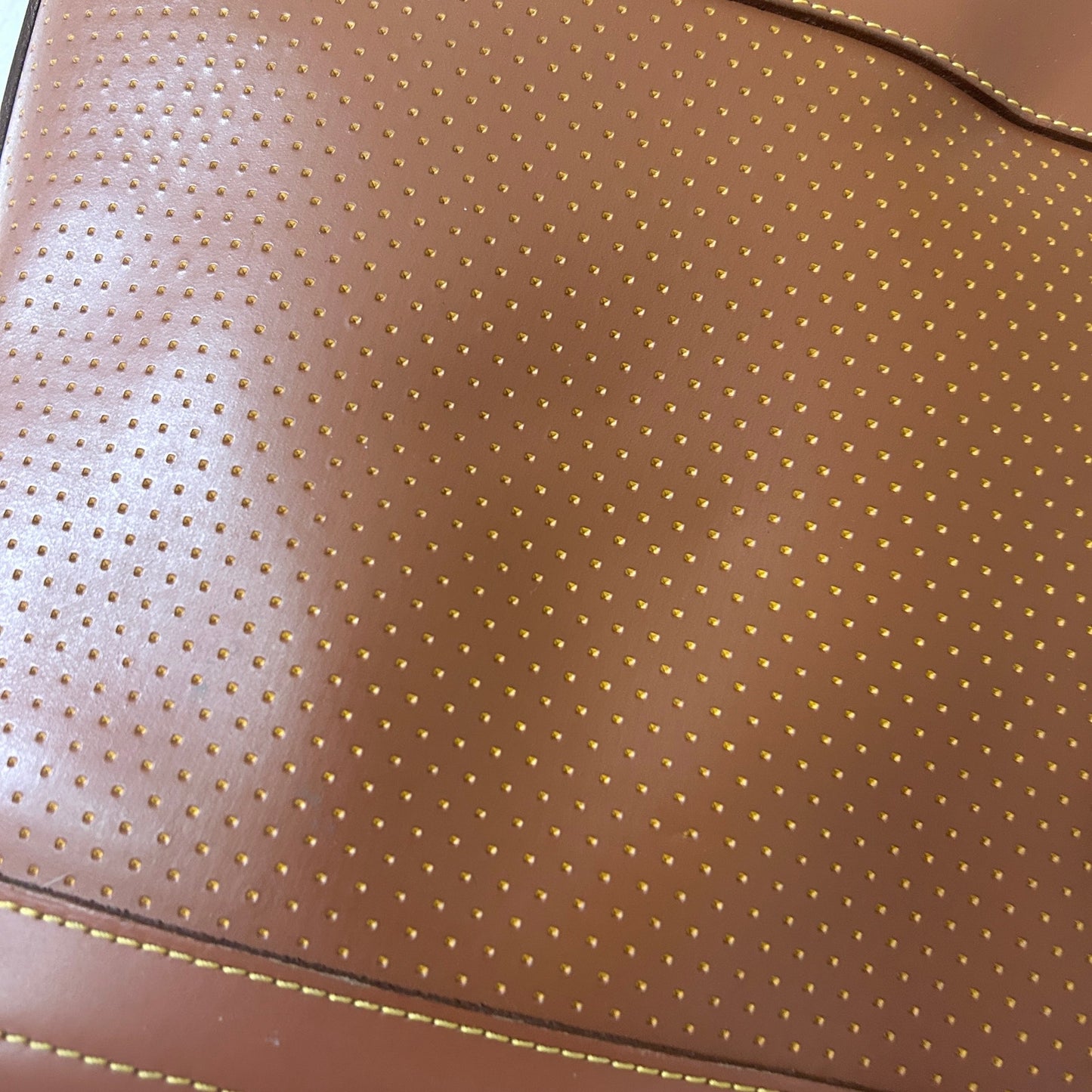 Dooney & Bourke Caramel Brown Perforated Leather Bucket Shoulder Bag