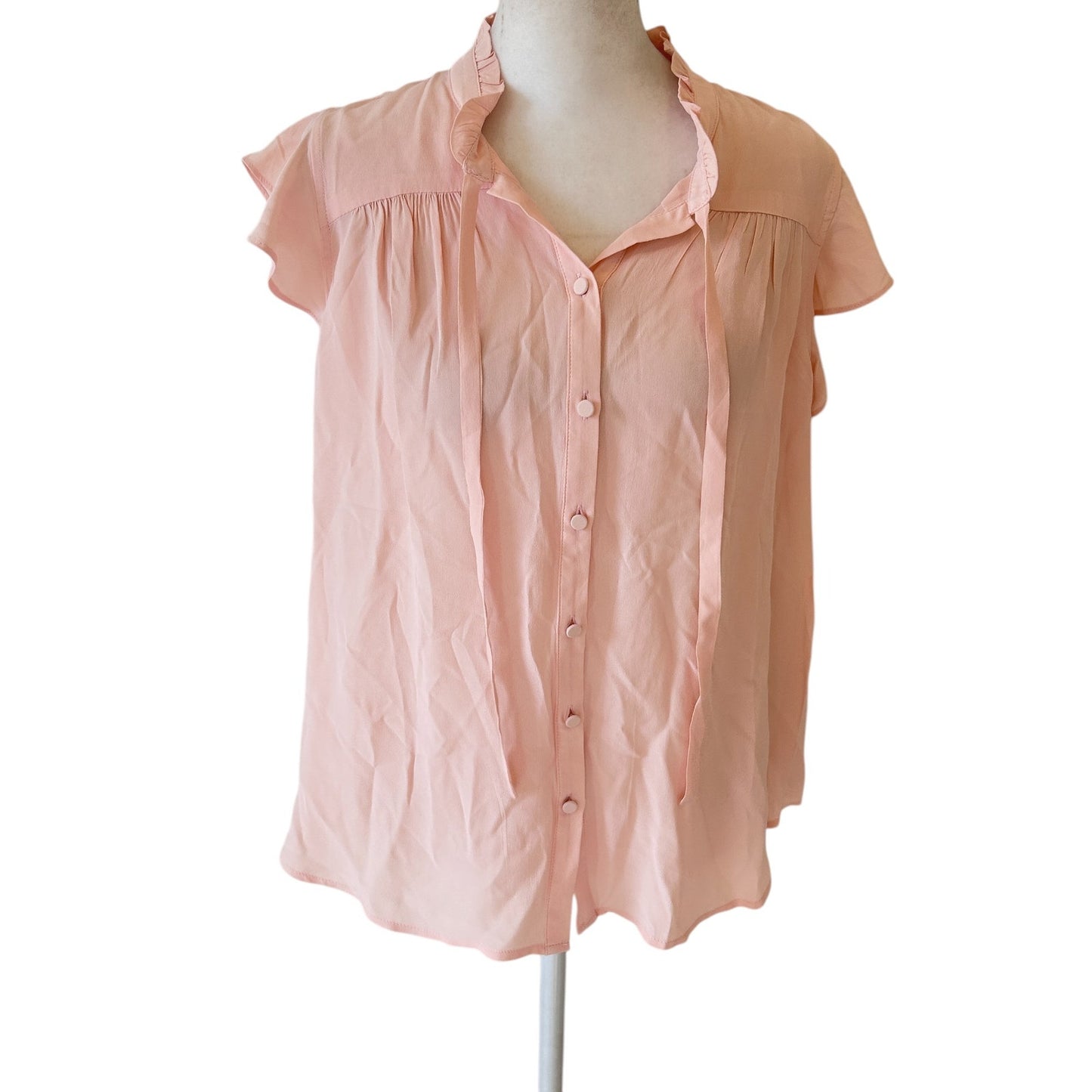 Lovestitch NWT Light Pink Flutter Sleeve Blouse Bellini Womens Size Medium NEW