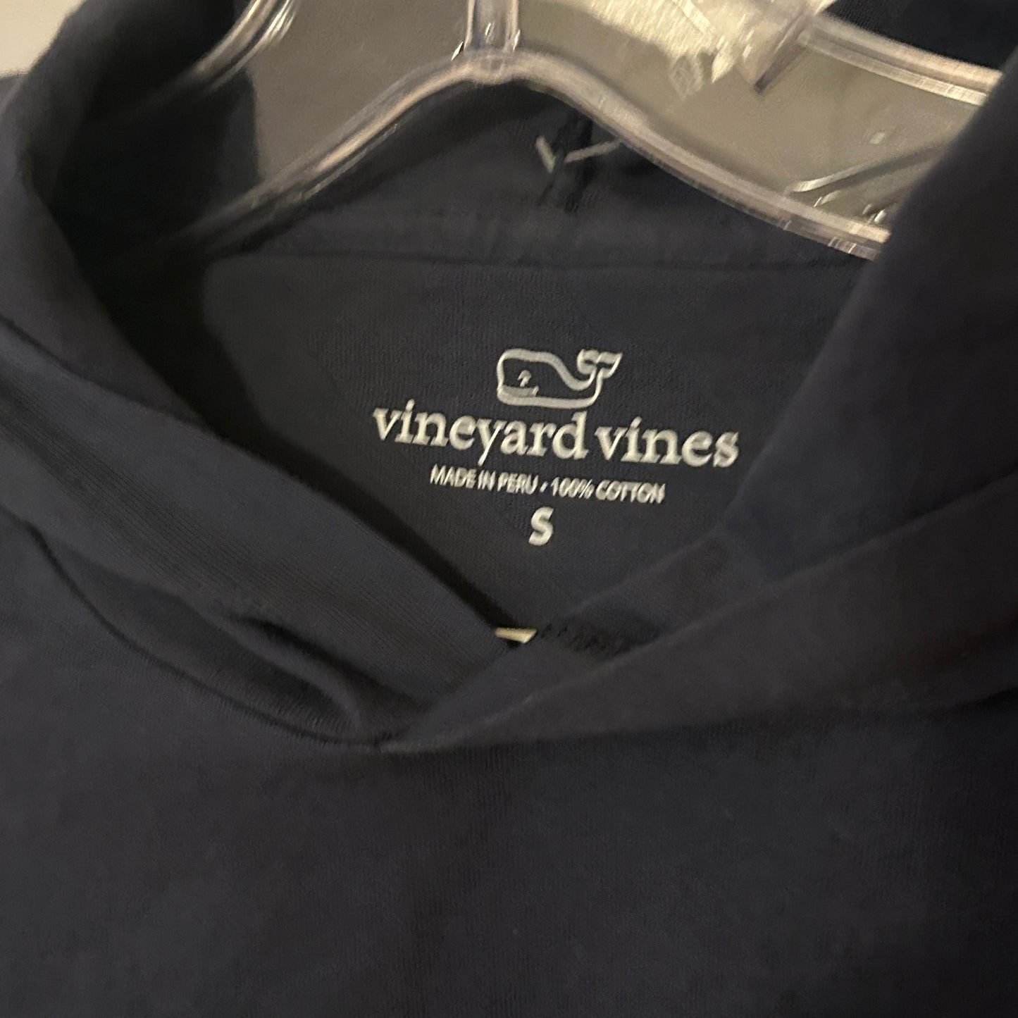 Vineyard Vines Blue Long Sleeve Graphic Hoodie Tee Football Mens Size Small NEW