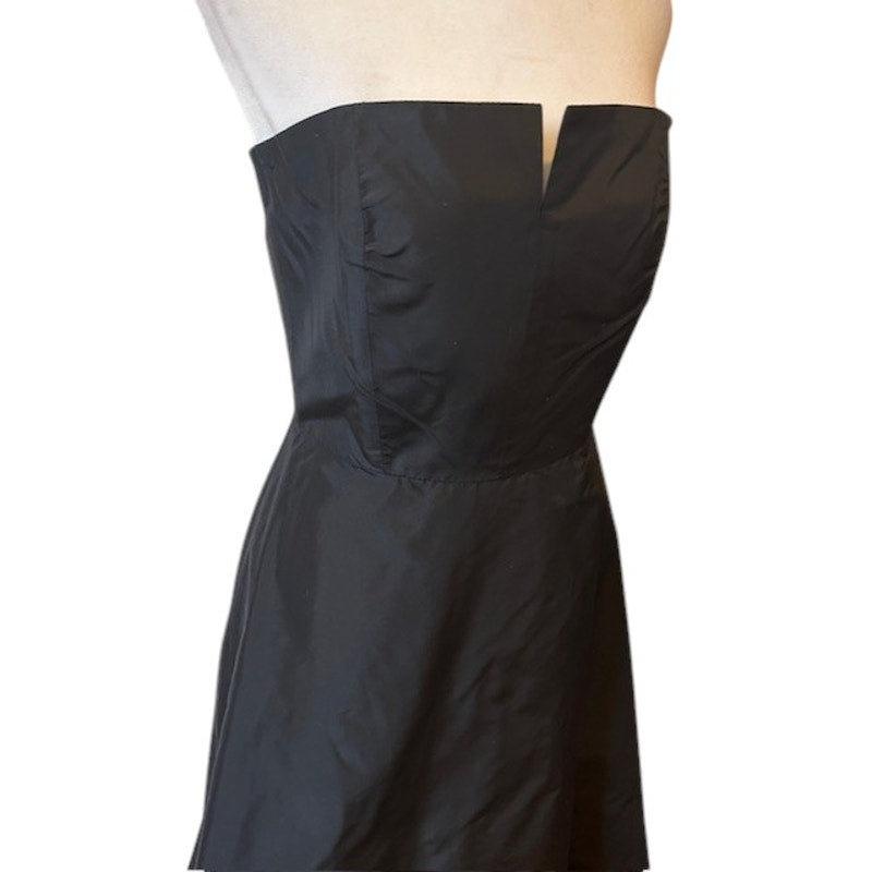 Tailor New York Black Silk Strapless Fit and Flare Cocktail Dress Women's Size 4