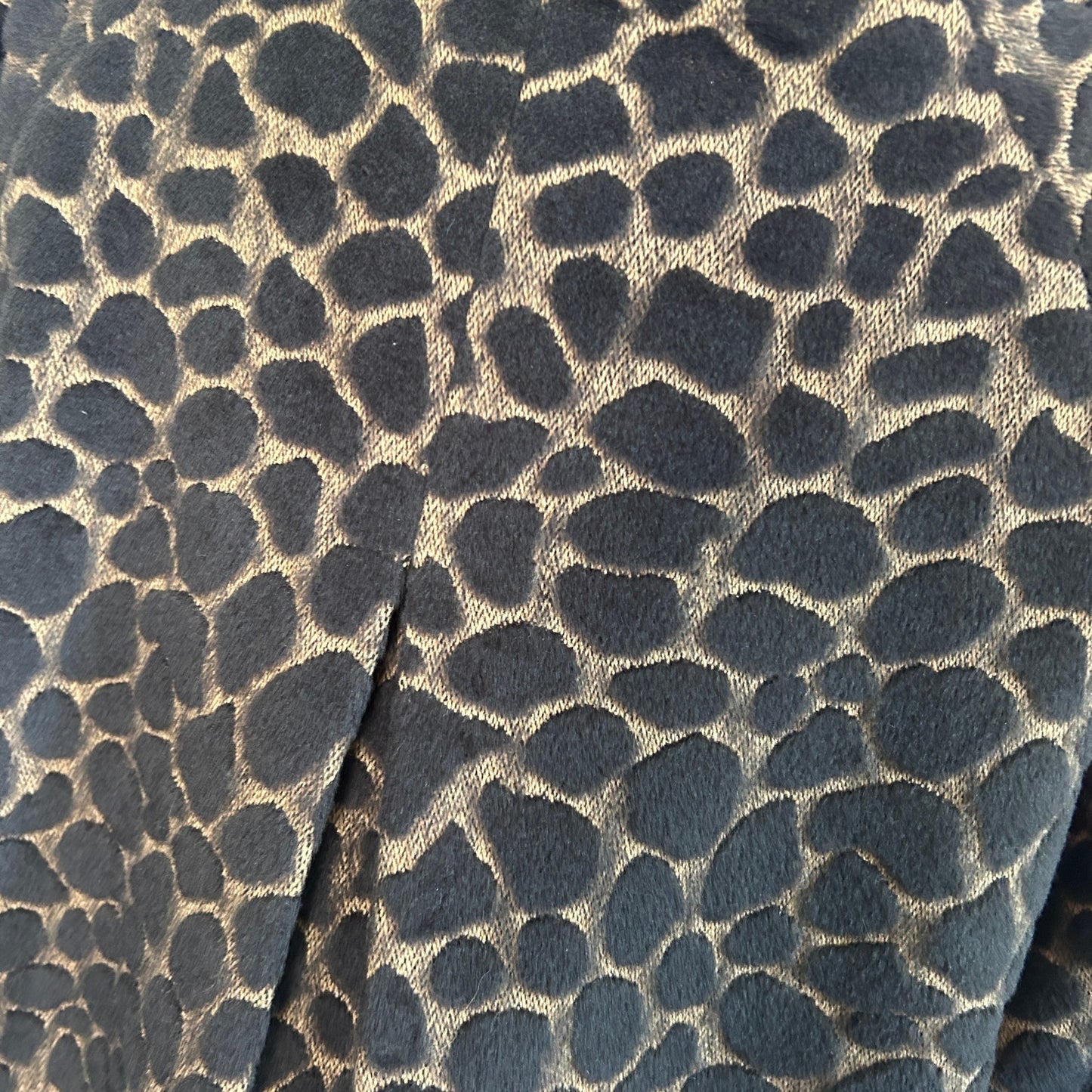 Luii Anthropologie Brown Black Giraffe Animal Print Swing Coat Size Medium